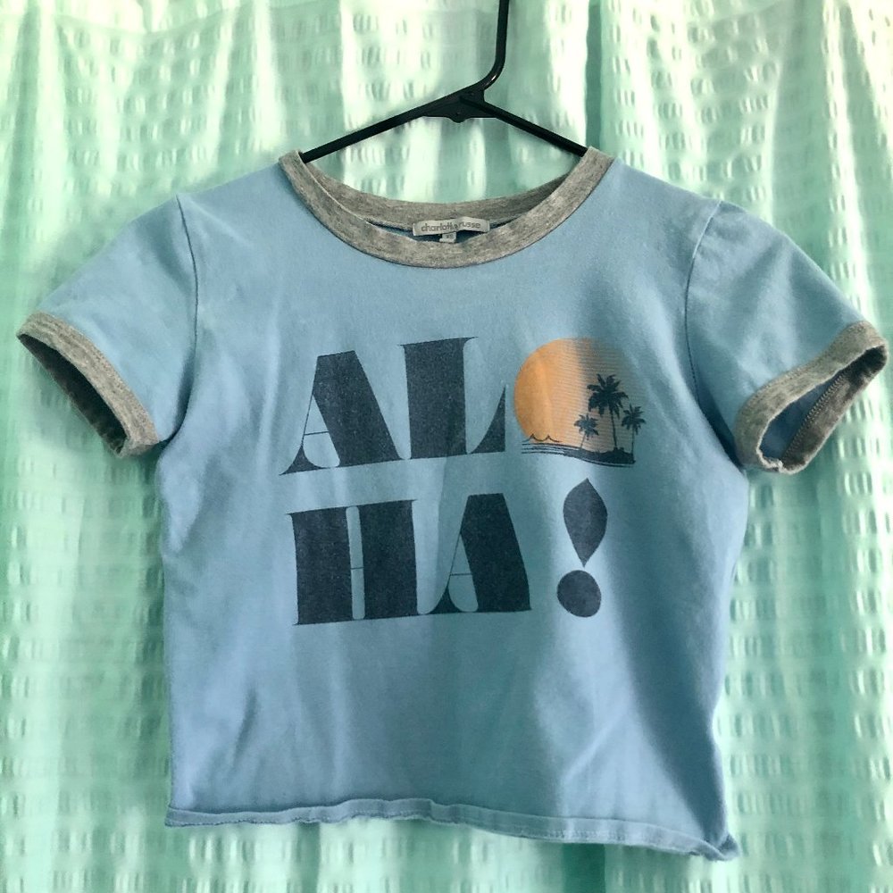 Charlotte Russe  "ALOHA" Cropped T-Shirt